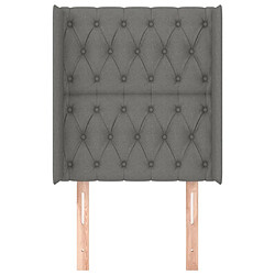 Avis Maison Chic Tête de lit scandinave avec oreilles,meuble de chambre Gris foncé 83x16x118/128 cm Tissu -MN69291