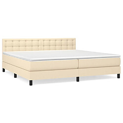 vidaXL Sommier à lattes de lit avec matelas Crème 200x200 cm Tissu