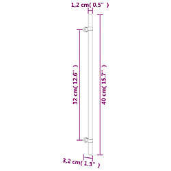 vidaXL Poignées d'armoire 20 pcs argenté 320 mm acier inoxydable pas cher