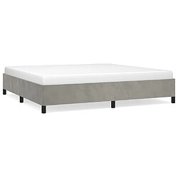 Maison Chic Lit adulte - Lit simple Cadre de lit,Structure du lit Contemporain Gris clair 200x200 cm Velours -MN47470