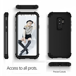 Wewoo Coque renforcée noir pour Samsung Galaxy S9 + Dropproof 3 en 1 Pas de Gap dans le Moyen Silicone Manchon Housse de Protection pas cher