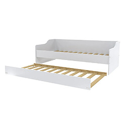 Le Quai Des Affaires Lit gigogne SWEET 90x200 + 2 sommiers + 1 tiroir-lit/ Blanc pas cher