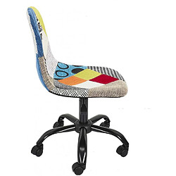 Avis The Home Deco Factory Chaise de bureau réglable en hauteur en tissu patchwork.