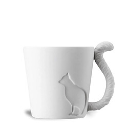 Totalcadeau Mug en céramique chat avec anse queue de l'animal