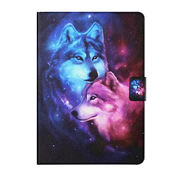 Etui en PU Impression de motifs distinctifs avec support et porte-cartes Couple Loup pour votre Samsung Galaxy Tab A7 Lite 8.7 T220/T225