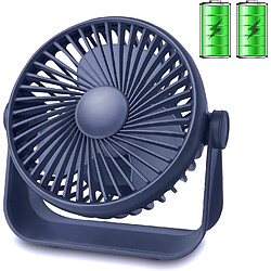 Ventilateur de Bureau Petit Ventilateur De Table Mini Ventilateur Rechargeable à Piles Rotation à 360 Degrés Ventilateur Portable de 5,1 Pouces Ventilateur Personnel USB à 4 Vitesses pour la Maison