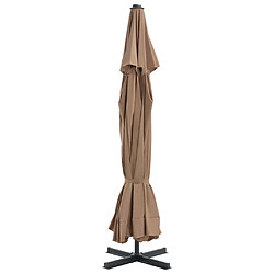 Helloshop26 Parasol avec base portable diamètre 5 m taupe 02_0008058