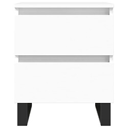 Maison Chic Lot de 2 Tables de chevet,Table de nuit,Table d'appoint pour salon blanc 40x35x50 cm bois d’ingénierie -MN87047 pas cher