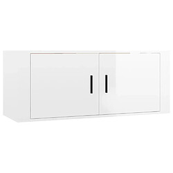 Avis Helloshop26 Ensemble de meubles armoire buffet TV télévision salon chambre séjour 5 pièces brillant bois d'ingénierie blanc 02_0024926