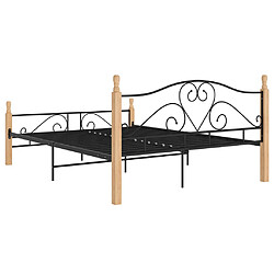 Acheter vidaXL Cadre de lit avec tête de lit sans matelas noir 140x200cm métal