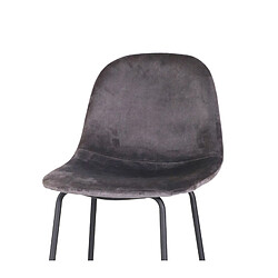 Avis Lot de 2 IMA TABOURET DE BAR EN VELOURS GRIS AVEC PIED METAL NOIR STYLE INDUSTRIEL 47X43X76/105CM+Urban Living