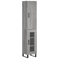 vidaXL Buffet haut Sonoma gris 34,5x34x180 cm Bois d'ingénierie