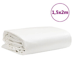 vidaXL Bâche blanc 1,5x2 m 650 g/m² pas cher