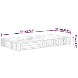 vidaXL Matelas à ressorts ensachés dureté moyenne 120x200 cm pas cher