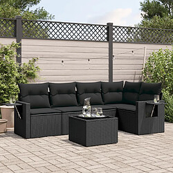 Maison Chic Salon de jardin 6 pcs avec coussins | Ensemble de Table et chaises | Mobilier d'Extérieur noir résine tressée -GKD28575