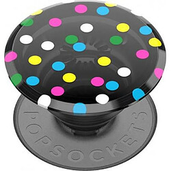 PopSockets Pop Grip pour Smartphones Premium au Design Points Disco Noir transparent