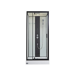 Avis Vente-Unique Cabine de douche hydromassante PRIMEA - 2 zones de jets de massage - L90 x P90 x H215 cm - pluie tropicale et douchette