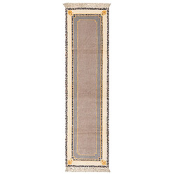 Vidal Tapis de couloir en laine 302x81 gris Darya