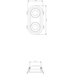 KNIGHTSBRIDGE Dipa Twin Tilt Round Downlight Anti-éblouissement Blanc - DIC2TRW