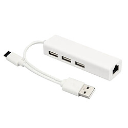 Hub Adaptateur de concentrateur de type-C 3 ports USB 2.0