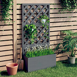 vidaXL Jardinière en treillis Gris 65x33x135 cm WPC