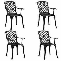 Avis Maison Chic Table de bistro et chaises d'extérieur 5 pcs,Ensemble de bistro de jardin pour relax Aluminium coulé Noir -GKD105357