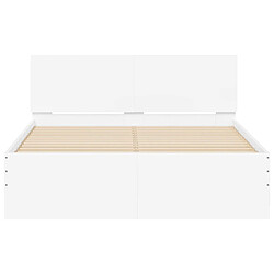 Acheter Vidaxl Cadre de lit avec tête de lit blanc 135x190 cm