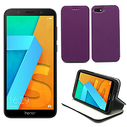 Xeptio Huawei Honor 7S / Huawei Y5 2018 : Housse Protection Luxe violette à Rabat Style Cuir Support - Etui Folio violet clapet Coque Silicone Antichoc Smartphone - Accessoires Pochette Case …