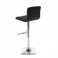 Acheter Mendler 2x tabouret de bar Kavala, chaise bar/comptoir, avec dossier ~ tissu gris foncé, pied en acier chromé