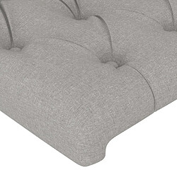 Maison Chic Tête de lit scandinave à LED,meuble de chambre Gris clair 93x16x118/128 cm Tissu -MN84520 pas cher