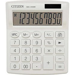 Calculatrice de poche Citizen Office SDC-810NRWHE 7242302 blanc Ecran: 10 solaire, à pile(s) (l x h x p) 105 x 21 x 127 mm 1 pc(s)