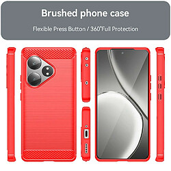 Htdmobiles Coque pour Realme GT 6 et GT 6T 5G - housse etui silicone gel carbone + verre trempe - ROUGE