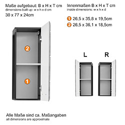 Trendteam Armoire murale de rangement Line blanc et argenté fumé pas cher