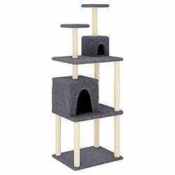 Arbre à chat avec griffoirs,niche pour chat en sisal Gris foncé 167 cm -MN30065