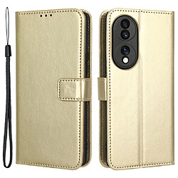 Htdmobiles Housse pour Huawei Honor 70 5G - etui coque pochette portefeuille + film ecran - OR