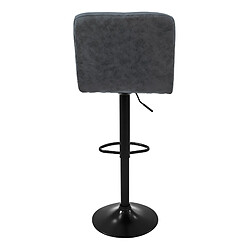 Acheter Tabouret de bar set de 2 pièces Anthracite revêtement similicuir avec dossier et repose-pieds réglable en hauteur 63-83cm ML-Design