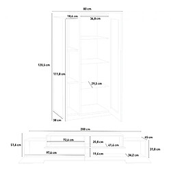 Ahd Amazing Home Design Composition Murale Blanche Salon Moderne Ardoise Meuble TV Vitrine Corona pas cher