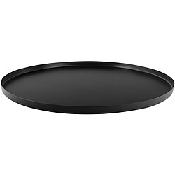 Pt' Plateau rond en métal Tray 39.5 cm noir.