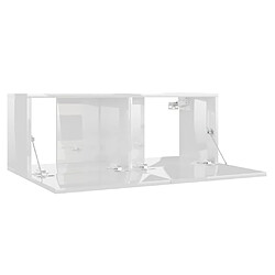 Acheter vidaXL Meuble TV Blanc brillant 80x30x30 cm Bois d’ingénierie