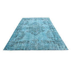 Avis Vidal Tapis de laine 284x196 Bleu Ultra Vintage