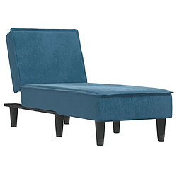 Maison Chic Chaise longue de jardin| Bain de soleil Relax | Transat bleu velours -GKD57815