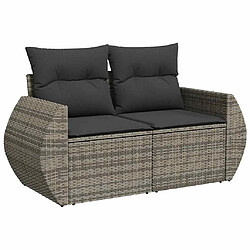 Avis vidaXL Salon de jardin 6 pcs avec coussins gris résine tressée