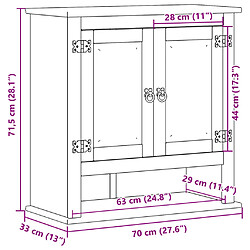 vidaXL Armoire murale de salle de bain Corona bois de pin massif pas cher