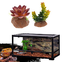 2Pack Plante Succulente Avec Ornement Vivarium Terrarium Vivarium Terrarium à Base De Résine