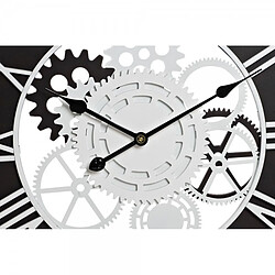 Look & Feel Horloge Murale DKD Home Decor Bois Noir Blanc Fer Engrenage (60 x 4 x 60 cm)