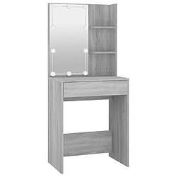 Helloshop26 Coiffeuse avec led 60 x 40 x 140 cm gris 02_0006283