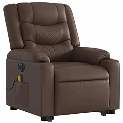 Avis Maison Chic Fauteuil Relax pour salon, Fauteuil inclinable de massage électrique marron similicuir -GKD21027