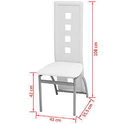 Acheter vidaXL Chaises à manger lot de 4 blanc similicuir