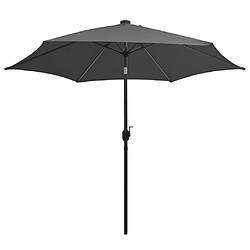 Helloshop26 Parasol avec led et mât en aluminium 300 cm anthracite 02_0008082