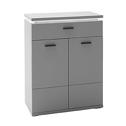 Acheter Pegane Commode, meuble de rangement coloris gris arctique - Longueur 76 x Hauteur 98 x Profondeur 38 cm